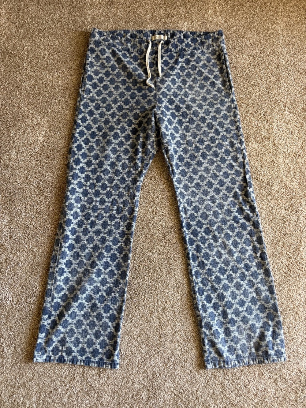 Imogene Willie Fethiye Indigo Kiji Print pants Large